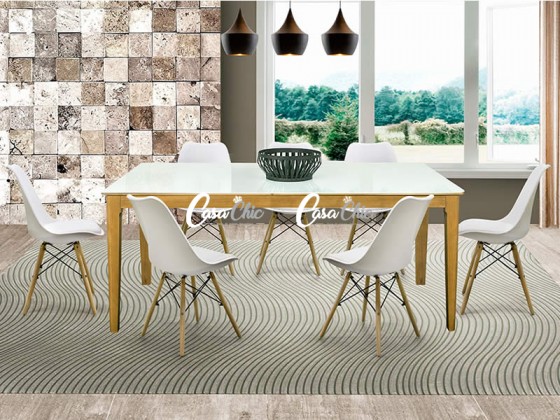 Conjunto Mesa de Jantar Susan Eiffel Soft com 08 Cadeiras 1.80 x 0.90 Retangular